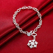 Swarovski Crystal Snowflake Bracelet in 18K White Gold Plated