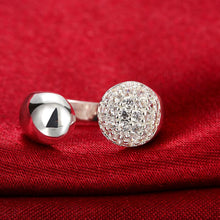 Pave in Swarovski Crystals Adjustable Ring in White Gold