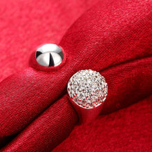 Pave in Swarovski Crystals Adjustable Ring in White Gold