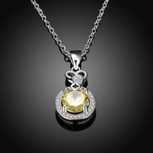 Swarovski Crystal Citrine 1.5 CTTW Necklace in 18K White Gold Plated
