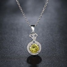 Swarovski Crystal Citrine 1.5 CTTW Necklace in 18K White Gold Plated