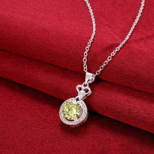 Swarovski Crystal Citrine 1.5 CTTW Necklace in 18K White Gold Plated