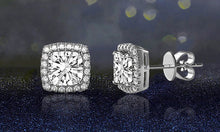 3.44 CTTW Halo Stud Earrings Made with Swarovski Elements Crystals
