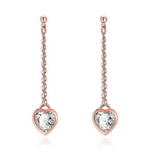 Heart Drop White Topaz Stud Earrings