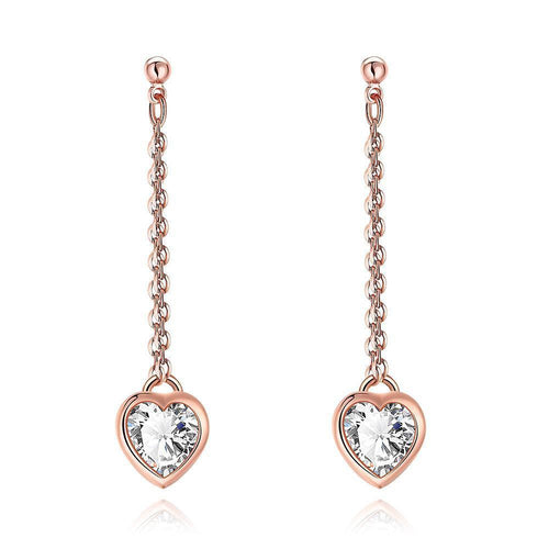 Heart Drop White Topaz Stud Earrings