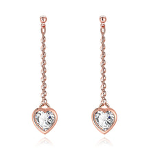 Heart Drop White Topaz Stud Earrings