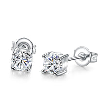 18K White Gold Plated Classic Simulated Diamond