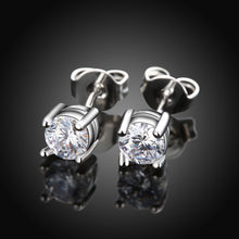 18K White Gold Plated Classic Simulated Diamond