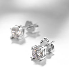 18K White Gold Plated Classic Simulated Diamond