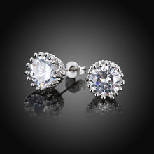 18K White Gold Plated Classic Studs