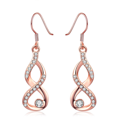 18K Rose Gold Plated Infinity Drop Earrings