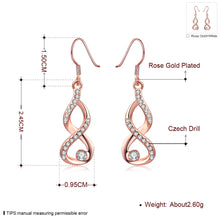 18K Rose Gold Plated Infinity Drop Earrings