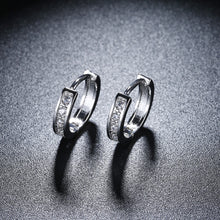 18K White Gold Plated Huggies Clip Earrings