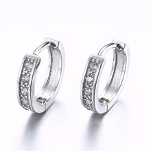 18K White Gold Plated Huggies Clip Earrings