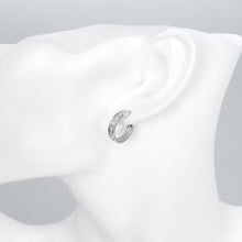 18K White Gold Plated Huggies Clip Earrings