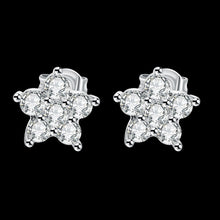 18K White Gold Plated Flower Studded Earrings