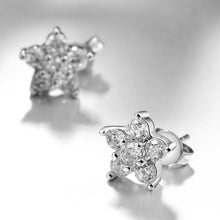 18K White Gold Plated Flower Studded Earrings