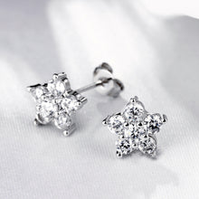 18K White Gold Plated Flower Studded Earrings