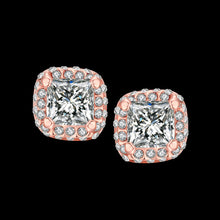 White Topaz Diamond Simulated Studs 18K Rose Gold
