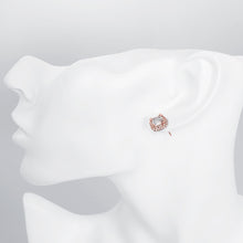White Topaz Diamond Simulated Studs 18K Rose Gold