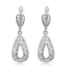 18K White Gold Plated Bohemian Style Drop Earrings