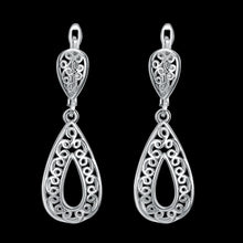 18K White Gold Plated Bohemian Style Drop Earrings