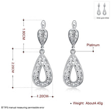 18K White Gold Plated Bohemian Style Drop Earrings