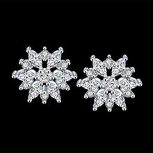 18K Italian White Gold Diamond Stud Earring