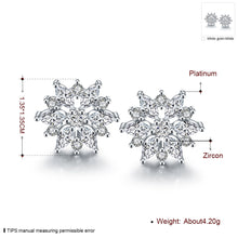 18K Italian White Gold Diamond Stud Earring