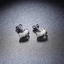 18K White Gold Plated Owl Studded Earrings