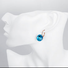 18K Rose Gold Sapphire Topaz Clip-on Earrings