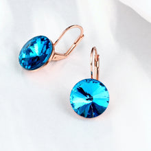 18K Rose Gold Sapphire Topaz Clip-on Earrings