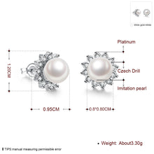 18K White Gold Plated Pearl Star Studded Earrings