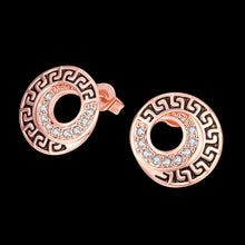 18K Rose Gold Plated Medallion Stud Earring