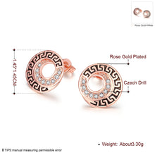 18K Rose Gold Plated Medallion Stud Earring