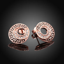 18K Rose Gold Plated Medallion Stud Earring