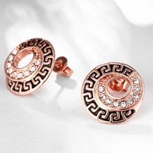 18K Rose Gold Plated Medallion Stud Earring