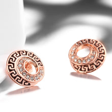 18K Rose Gold Plated Medallion Stud Earring