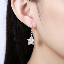 18K White Gold Plated Filled In Stars Shaped Earring