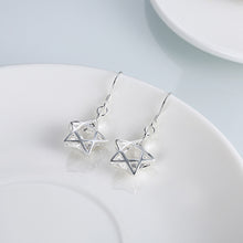 18K White Gold Plated Filled In Stars Shaped Earring