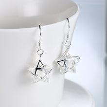 18K White Gold Plated Filled In Stars Shaped Earring