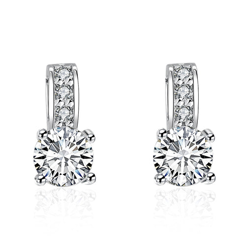 Triple Stone Crystal Pave with Diamond Simulated Studs