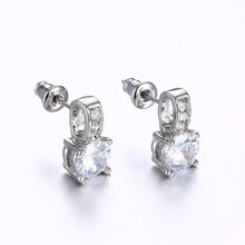 Triple Stone Crystal Pave with Diamond Simulated Studs