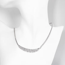 18K White Gold Plated Chained Loop Necklace