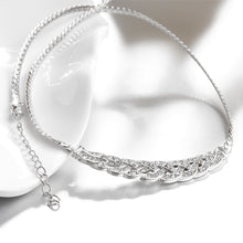 18K White Gold Plated Chained Loop Necklace