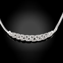 18K White Gold Plated Chained Loop Necklace