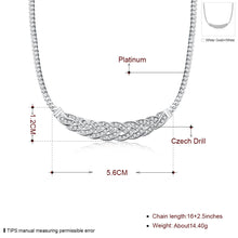 18K White Gold Plated Chained Loop Necklace