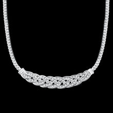 18K White Gold Plated Chained Loop Necklace