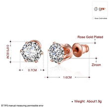 Rose Gold Plated Diamond 4CT Studs