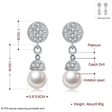 18K White Gold Plated Pearl Drop Earrings